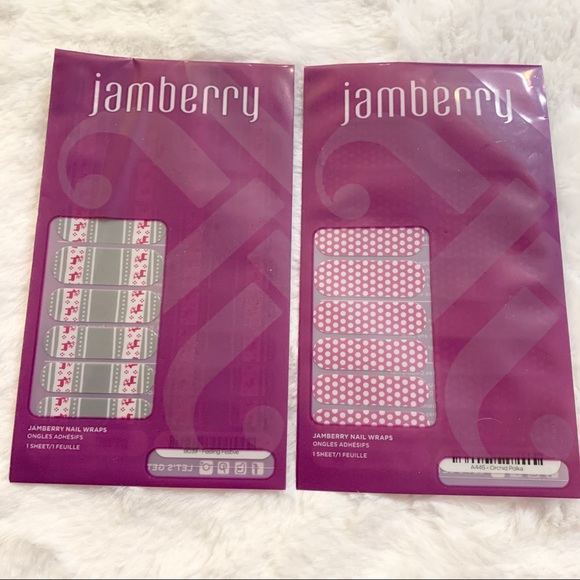 Jamberry Holiday Nail Wraps 2 Coordinating Sets Winter Christmas Nail Stickers - Picture 2 of 5